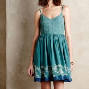 NWOT Anthropologie Watergarden Silk Dress Floreat